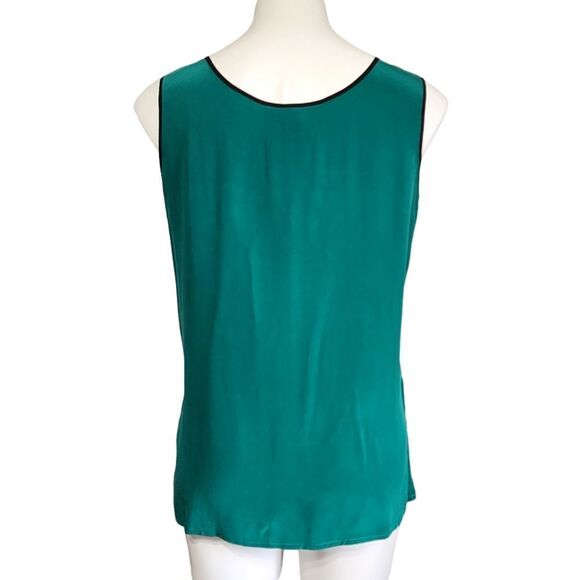 Bob Mackie green silk top sleeveless szs - Picture 4 of 5